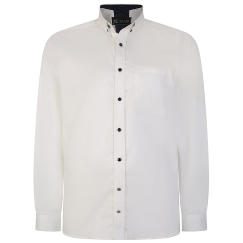 KAM Premuim Stretch Long Sleeve Button Down Dress Shirt White